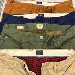 J. Crew Men's Chinos (4) - Orange, Navy, Green, Tan